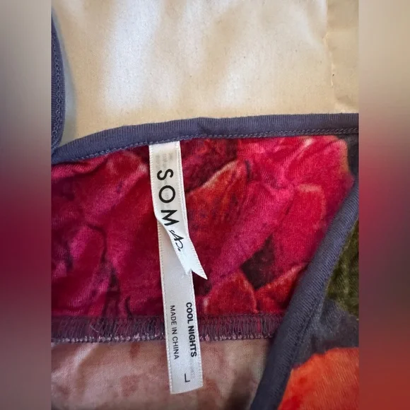 Soma Floral Camisole in Red and Black - Picture 4 of 7